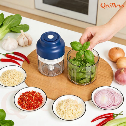 Skiennix Mini Electric Food Chopper - Versatile Vegetable, Onion & Garlic Processor with Container