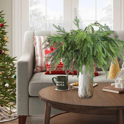 Bdor 12 Pack Norfolk Pine Branches - 18 Inch Faux Greenery Sprays for Holiday Decor & Centerpieces