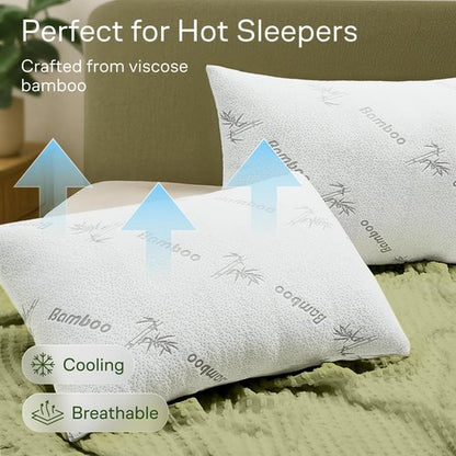 Niagara Sleep Solution Cloud-Like Pillow Protectors with Zipper Queen Size - Breathable Cooling Pillow Covers for Hot Sleepers - 100% Resistant to Stains, Dust & Dirt (White 2-Pack)