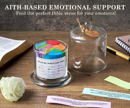 Bible Verse Jar - 200 Upgraded Scripture Verses | Inspirational Christian Gifts for Women
