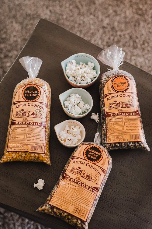 Amish Country Popcorn - Variety Set of 3 (Midnight Blue, Rainbow & Medium Yellow) | Non-GMO, Gluten-Free Kernels
