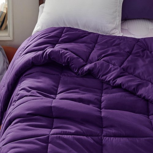 Bedsure Comforter Duvet Insert - All-Season Twin XL Quilted Down Alternative Blanket, GentleSoft, Purple 92 x 68 Inches