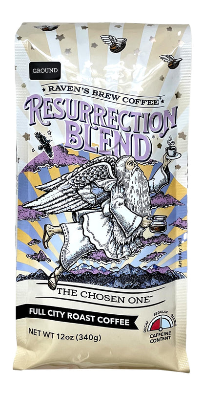 Raven's Brew Coffee Full Bodied Coffee Full City Roast Roast Ground - Resurrection Blend 12oz