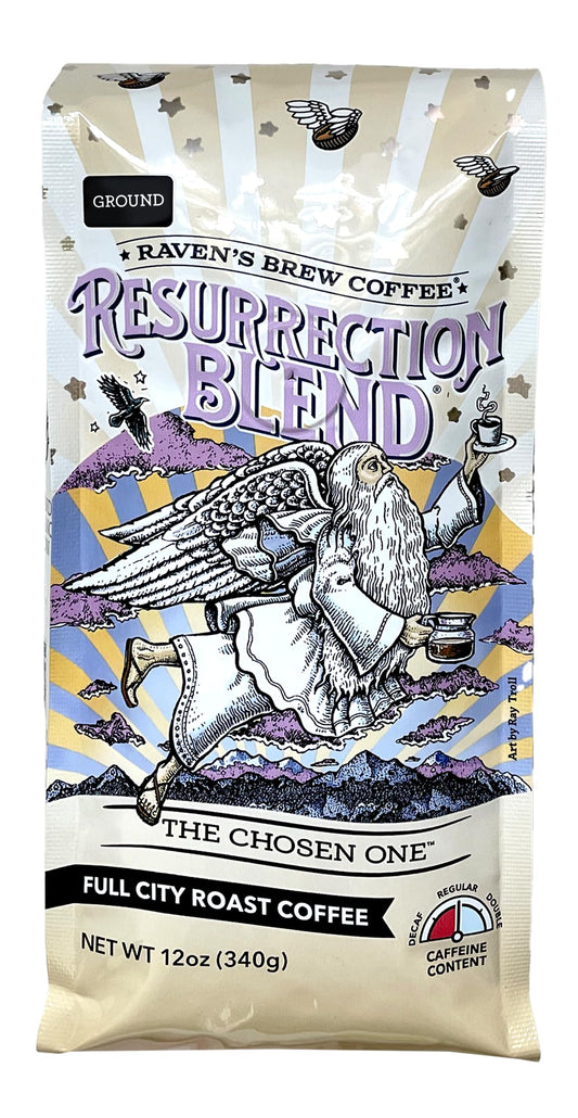 Raven's Brew Coffee Full Bodied Coffee Full City Roast Roast Ground - Resurrection Blend 12oz