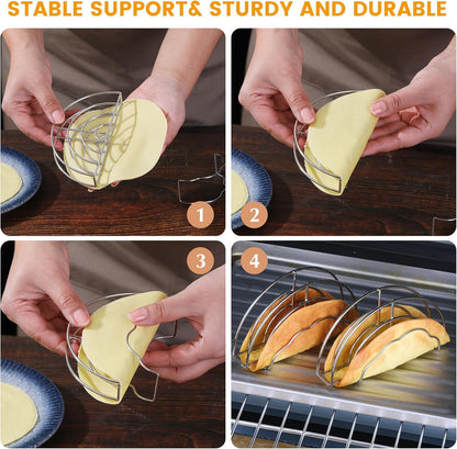 Skiennix Taco Shell Stand Mold - Stainless Steel Holder for Crispy Flat-Bottom Tacos | Ideal for Baking & Air Frying