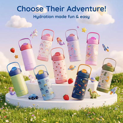 Mommore Kids Water Bottle - 12 Oz Insulated Stainless Steel, Leakproof & BPA-Free, Unicorn Design