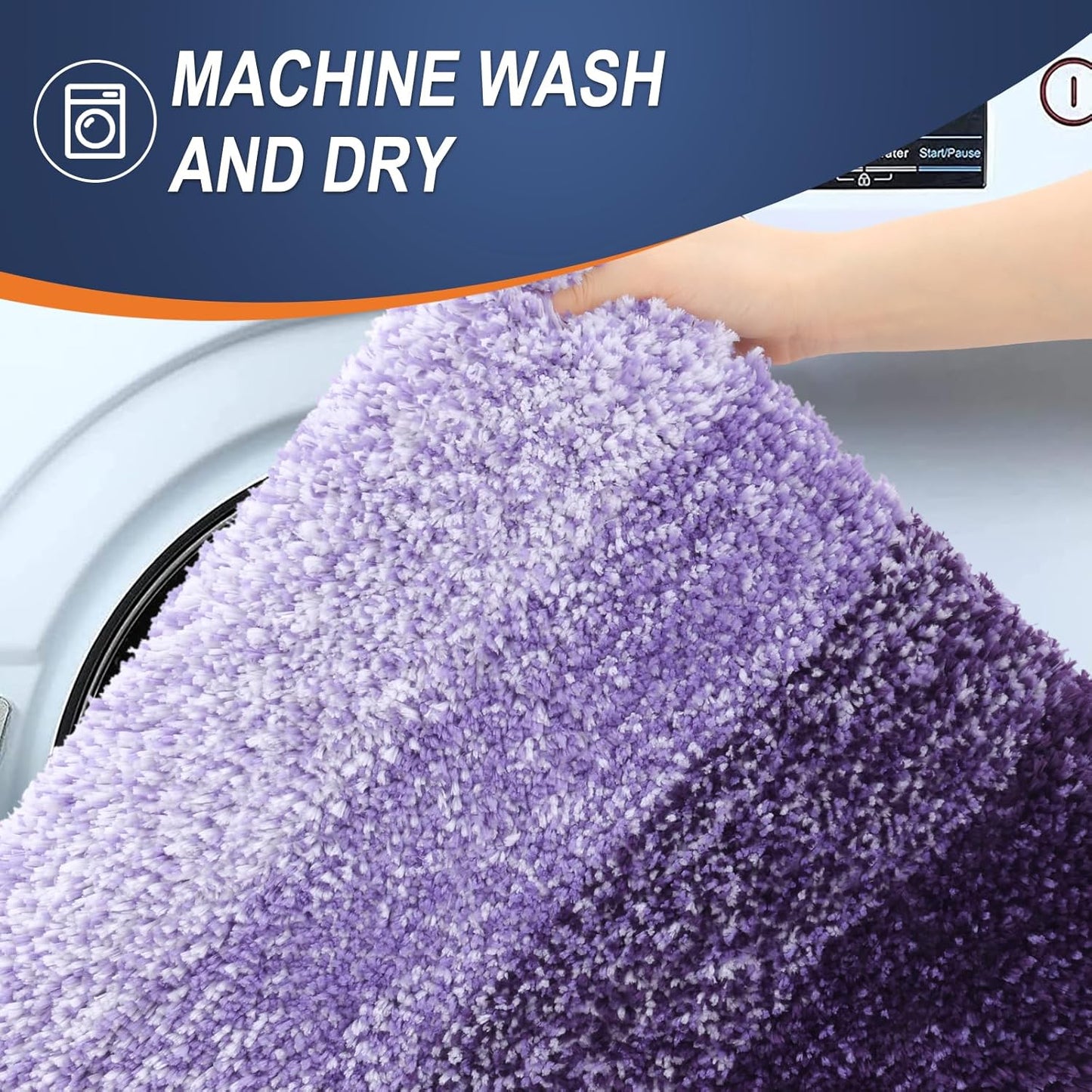 OLANLY Large Bath Rug - Extra Soft Microfiber, Quick Dry & Machine Washable - 54x24, Violet