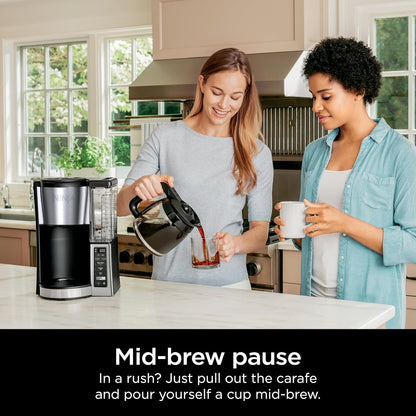 Ninja 12-Cup Programmable Coffee Brewer - 2 Brew Styles, Adjustable Warm Plate, 60oz Reservoir - Black/Stainless Steel