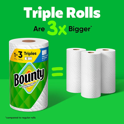 Bounty Select-A-Size Paper Towels - White, 2 Triple Rolls for Ultimate Absorbency | 6 Regular Rolls Equivalent