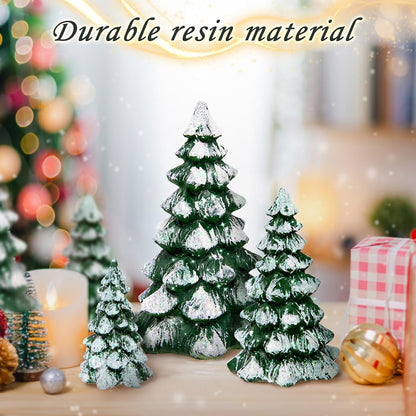 Regine Switzerland Winter Wonderland Village Scene - 3-Piece Pine Accessory Figurine Set | Green Christmas Decorations