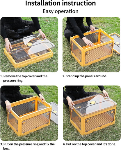 Stackable Storage Bins by [Brand Name] - 50-Liter Collapsible Organizers with Lids & Wheels | Perfect for Outdoor Camping, White