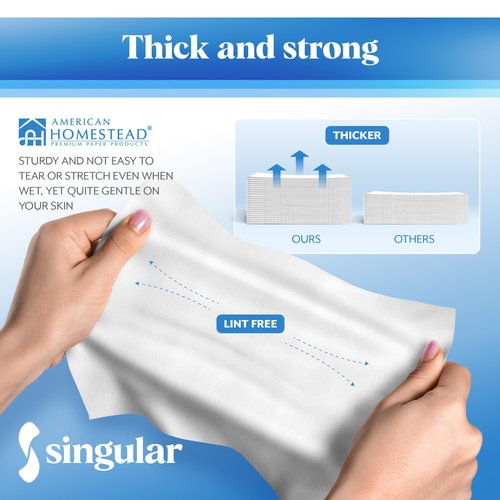 AH AMERICAN HOMESTEAD Disposable Napkins – Premium Guest Towel Napkins, Soft Linen-Feel Guest Towels for Bathroom, Disposable Hand Towels for Kitchen & Entertaining, White 12 x 17 (200 Count-Smooth)