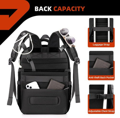 COOLJOB Insulated Cooler Backpack - Leakproof Lunch Bag with Waterproof Liner | Black, Double Roomy Design