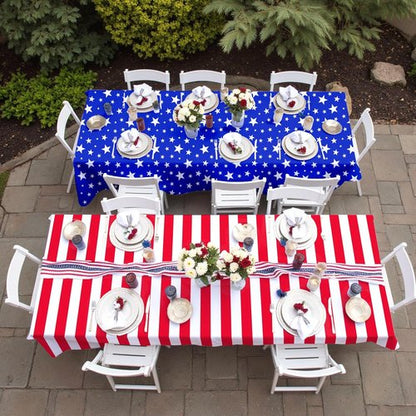 American Flag Party Decorations Set by [Brand Name] - Patriotic Theme Kit for 4th of July & Election Day, Includes 2 Disposable Plastic Tablecloths
