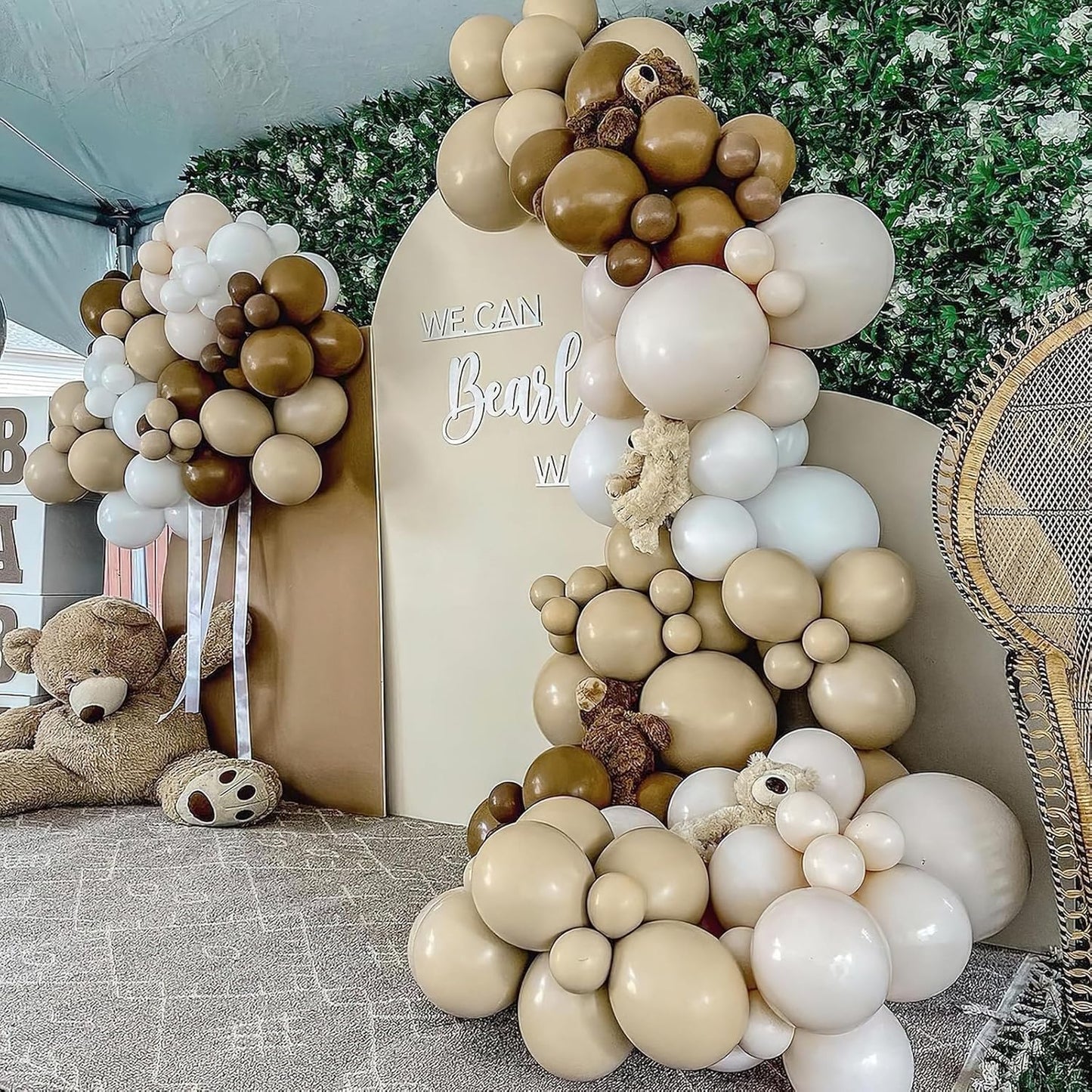 PartyWoo Brown Balloons - 127-Piece Boho Neutral Balloon Arch Kit for Weddings & Parties | 5-36 Inch Sizes