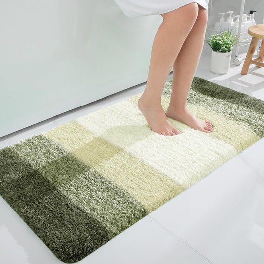 OLANLY Large Bathroom Rugs Mat 45x27, Extra Soft Absorbent Microfiber Bath Rugs, Rubber Backing, Quick Dry, Washable Bath Mats for Bathroom Floor, Tub and Shower, Home Decor Accessories, Dark Green