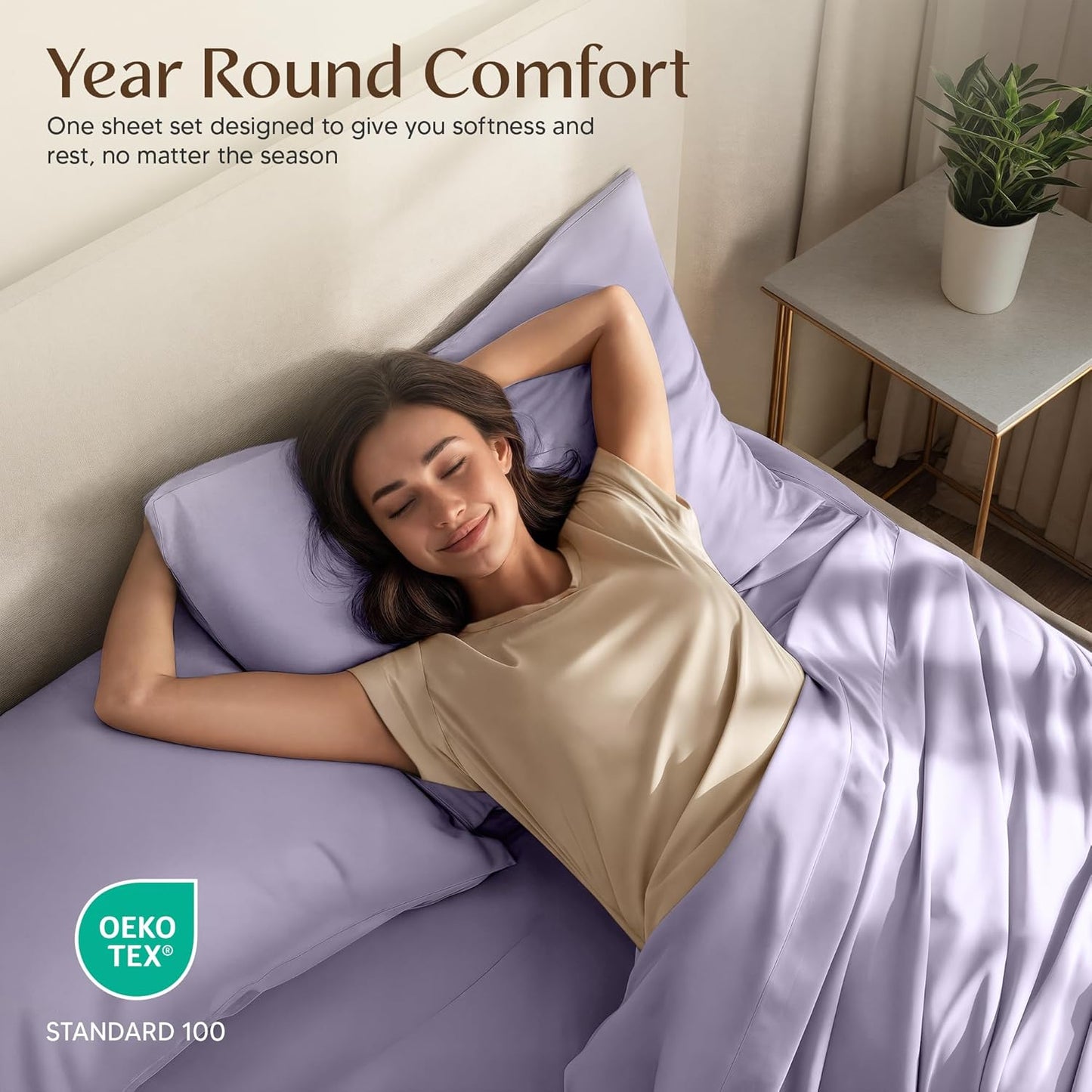 Utopia Bedding Twin XL Sheet Set - Soft Microfiber 3-Piece Bed Sheets in Lavender | Oeko-Tex Certified