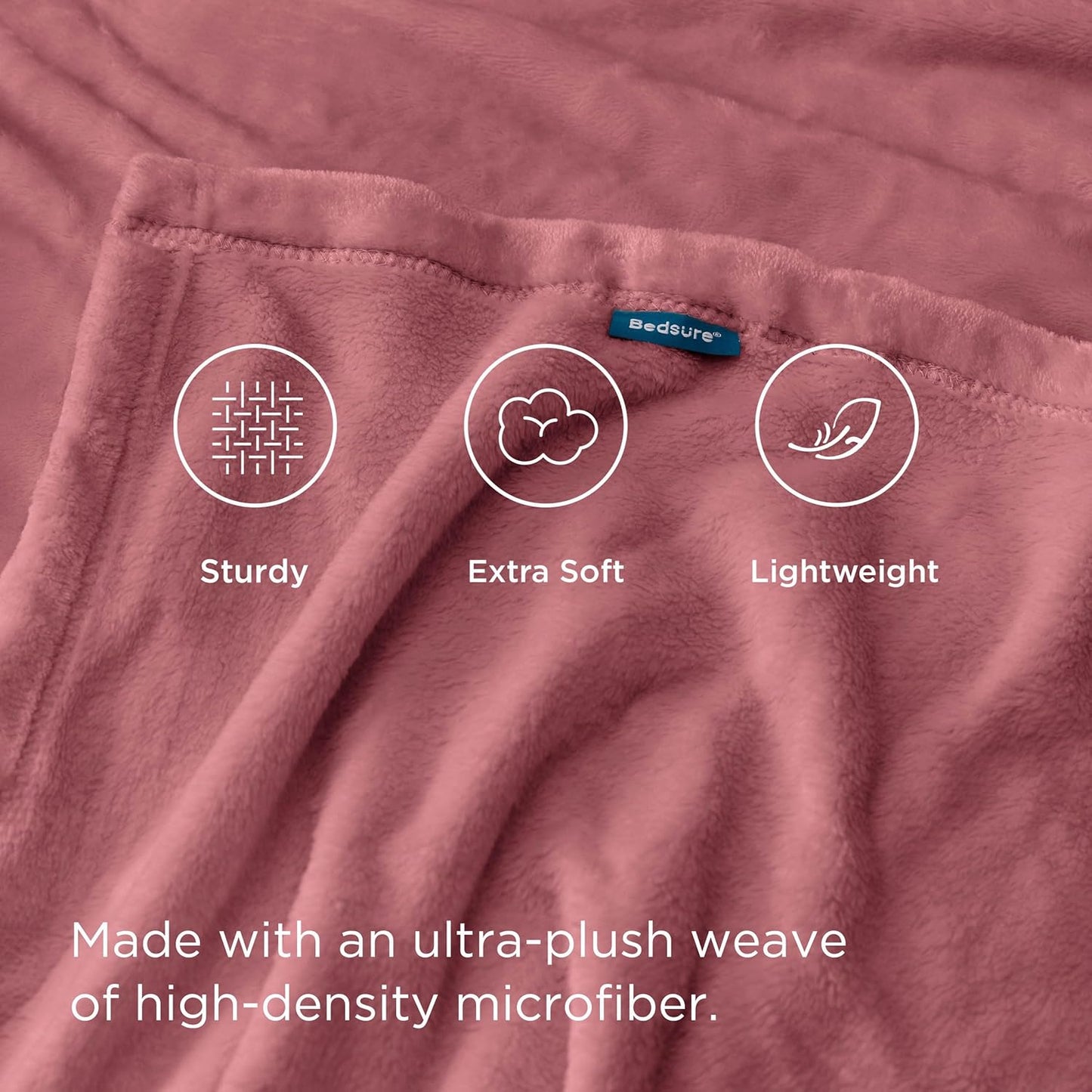 Bedsure GentleSoft Fleece Blanket - King Size Dusty Rose, Soft & Cozy Lightweight Microfiber, 108x90 Inches