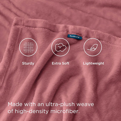 Bedsure GentleSoft Fleece Blanket - King Size Dusty Rose, Soft & Cozy Lightweight Microfiber, 108x90 Inches