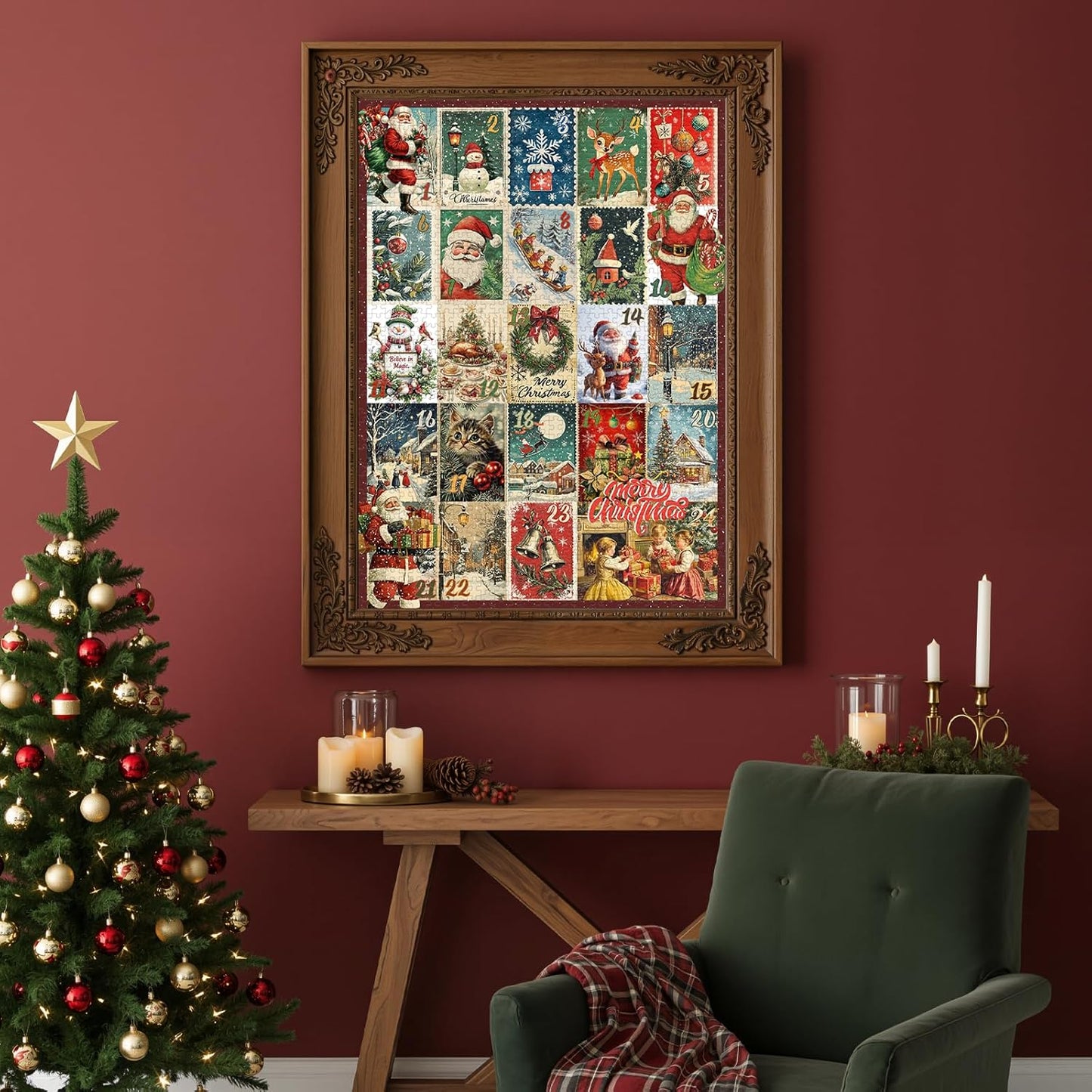 Regine Switzerland 1000-Piece Christmas Puzzle - Vintage Holiday Scenes | 19.2 x 26.6 in Family Fun