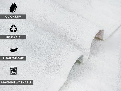 ZUPERIA White Bath Towels Bulk 12 Pack (22 x 44 Inches) - 100% Cotton Economy Light Weight Towels for Commercial Use - Quick Dry, Ultra-Soft, and Absorbent Bulk Towels