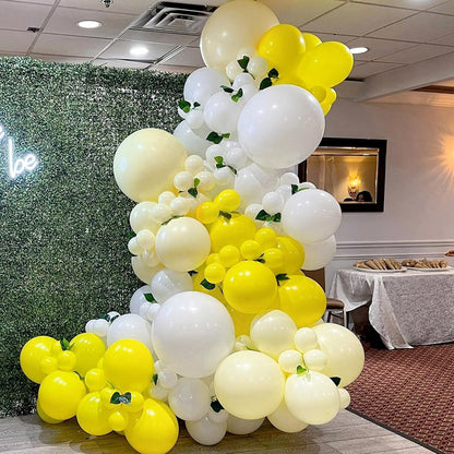 Skiennix Pastel Yellow Balloon Kit - 120pcs in Various Sizes for Gender Reveal & Baby Shower Decor