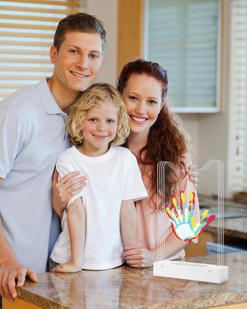 Family Handprint Kit with Light, Baby Hand and Footprint Kits, Family Gifts Keepsake for New Parent and Newborn, Cat Design