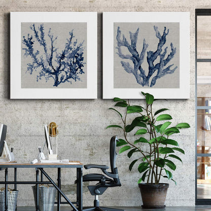 Renditions Gallery Linen Sea Coral III Wall Art, Premium Gallery Wrapped Canvas Decor, Ready to Hang, 16 in H x 16 in W, Made in America Print