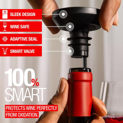 zzysh® 3 in 1 Wine Saver, Stopper & Argon Gas Wine Preserver Up to 8 Weeks - Wine Preservation System with Argon Gas Cartridges For Wine - Most Inspired Wine Set Gifts for Women, Men Wine Lovers