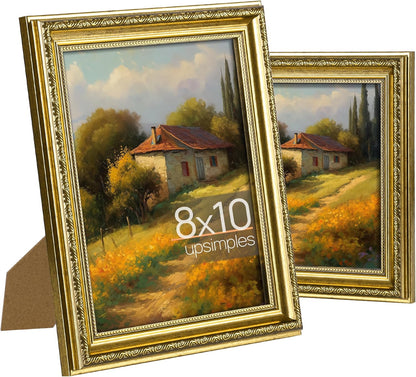 Upsimples 8x10 Picture Frame Set - Classic & Vintage Styles for Wall Display | 5 Pack