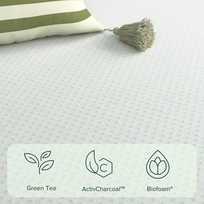 Zinus 6 Inch Green Tea Memory Foam Mattress, Twin, Fiberglass Free, Patented Custom Contour Support, Sturdy Base Foam, CertiPUR-US Certified, Mattress in A Box, White