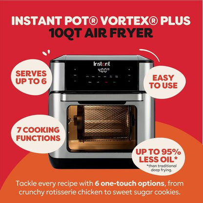 Instant Pot 10QT Air Fryer - 7-in-1 Multi-Cooker with EvenCrisp Technology & 100+ Recipes | Stainless Steel