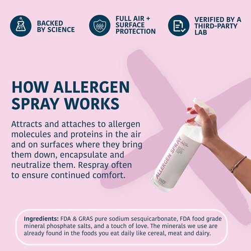 Allergy Asthma Clean Allergen Spray, Pets, Dust Allergies & More, Air & Surface Control, Just Add Water, Bottle with One Refill, Over 64oz Total