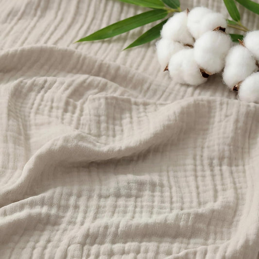 Bedsure Cooling Muslin Blanket - King Size Summer Gauze Blanket for Hot Sleepers | Linen Beige, 104x90 Inches
