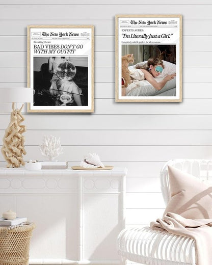 EcoHest Audrey Hepburn Framed Wall Art - Trendy 12x16 Inch Canvas Home Decor in Beige Retro
