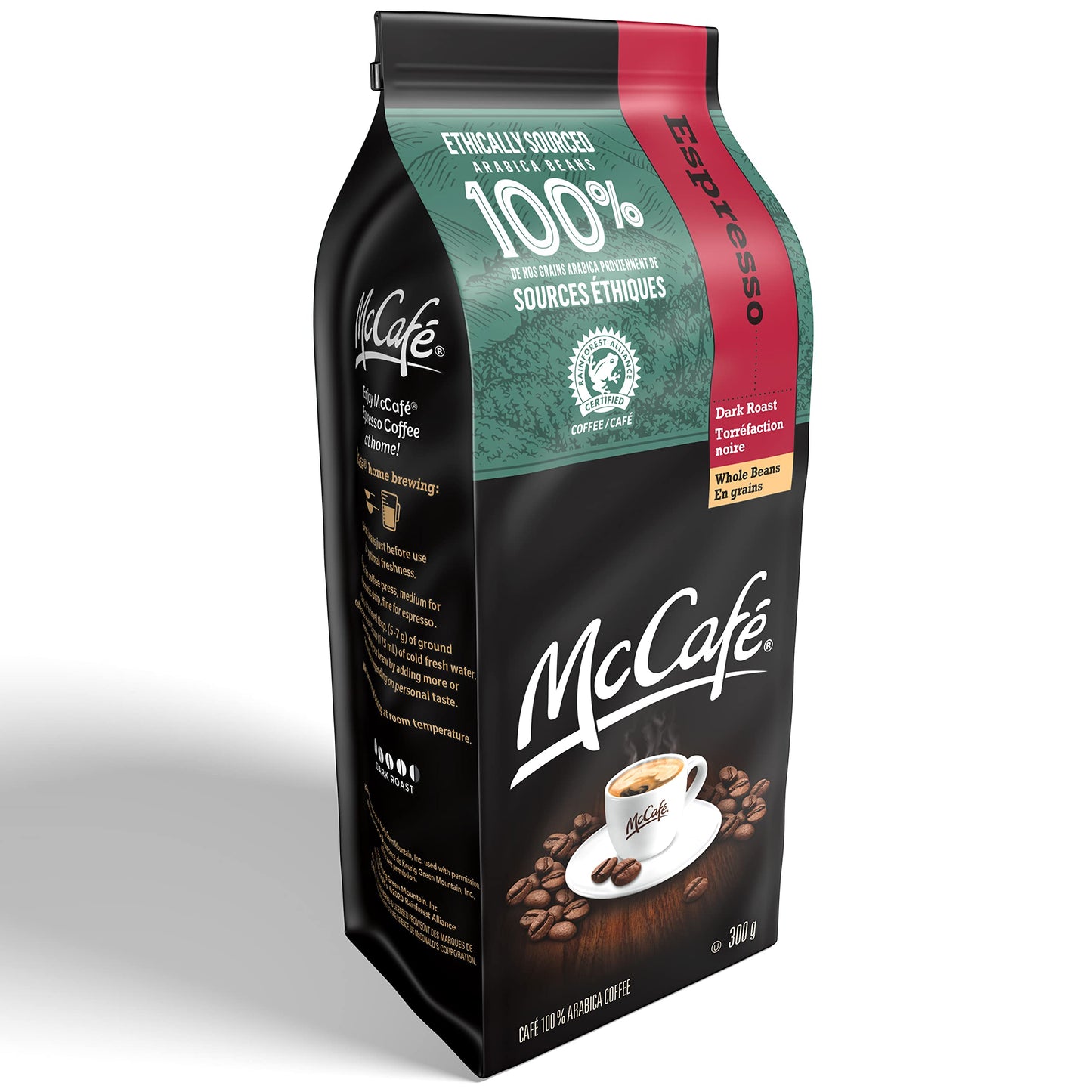 McCafe Espresso Whole Bean Coffee, 300g/10.6 oz., (Imported from Canada)