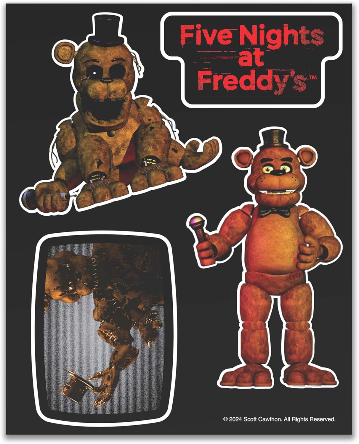 PhatMojo Five Nights at Freddy's Freddy Fazbear Animatronic Bundle - 11 Items with Blinking Eyes, Lights & Sounds
