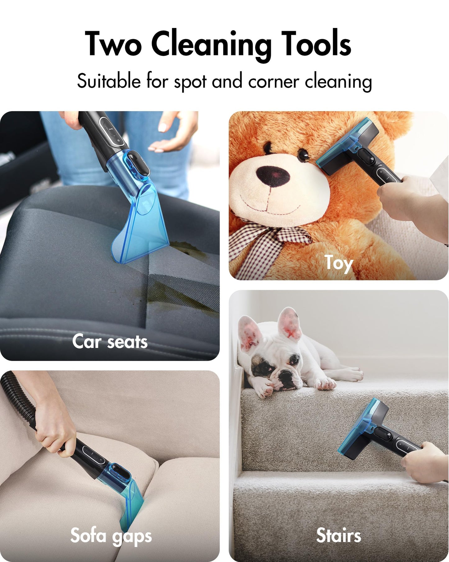 iDOO Carpet Cleaner Machine, Upholstery Cleaner 600W Deep Cleaning, 17Kpa Powerful Suction Spot Carpet Shampooer for Pet, Home, Couch, Car Seat, Mattress, Rug & Sofa, Little Portable Carpet Cleaner