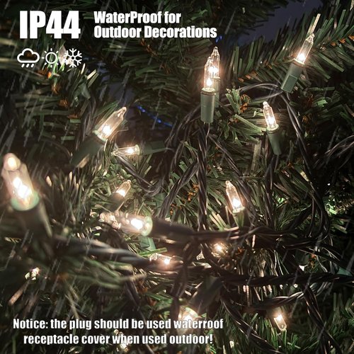 HISHINY Christmas Lights - 100 Count Clear String Lights for Indoor/Outdoor Decor | UL Certified, 21 Feet
