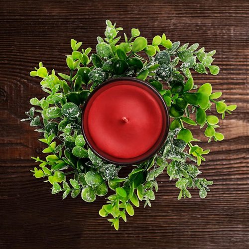Beavorty Eucalyptus Leaves Wreaths - 2pcs Candle Rings for Winter Holiday Decor | Xmas Centerpiece