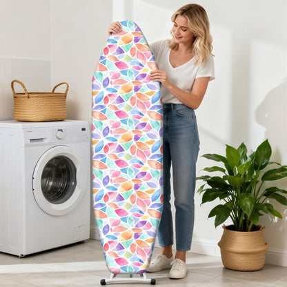 Ironing Board Cover 15"x54", Standard Size Replacement Iron Board Covers with Thick Padding, Heavy Duty Non-Slip Board Cover Fitted with Elastic Edges and Velcro Straps