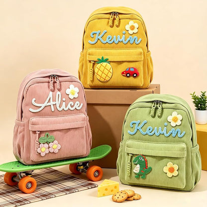 Personalized 3D Embroidered Backpack for Kids - Pink, Nanfuncf Custom School Bag