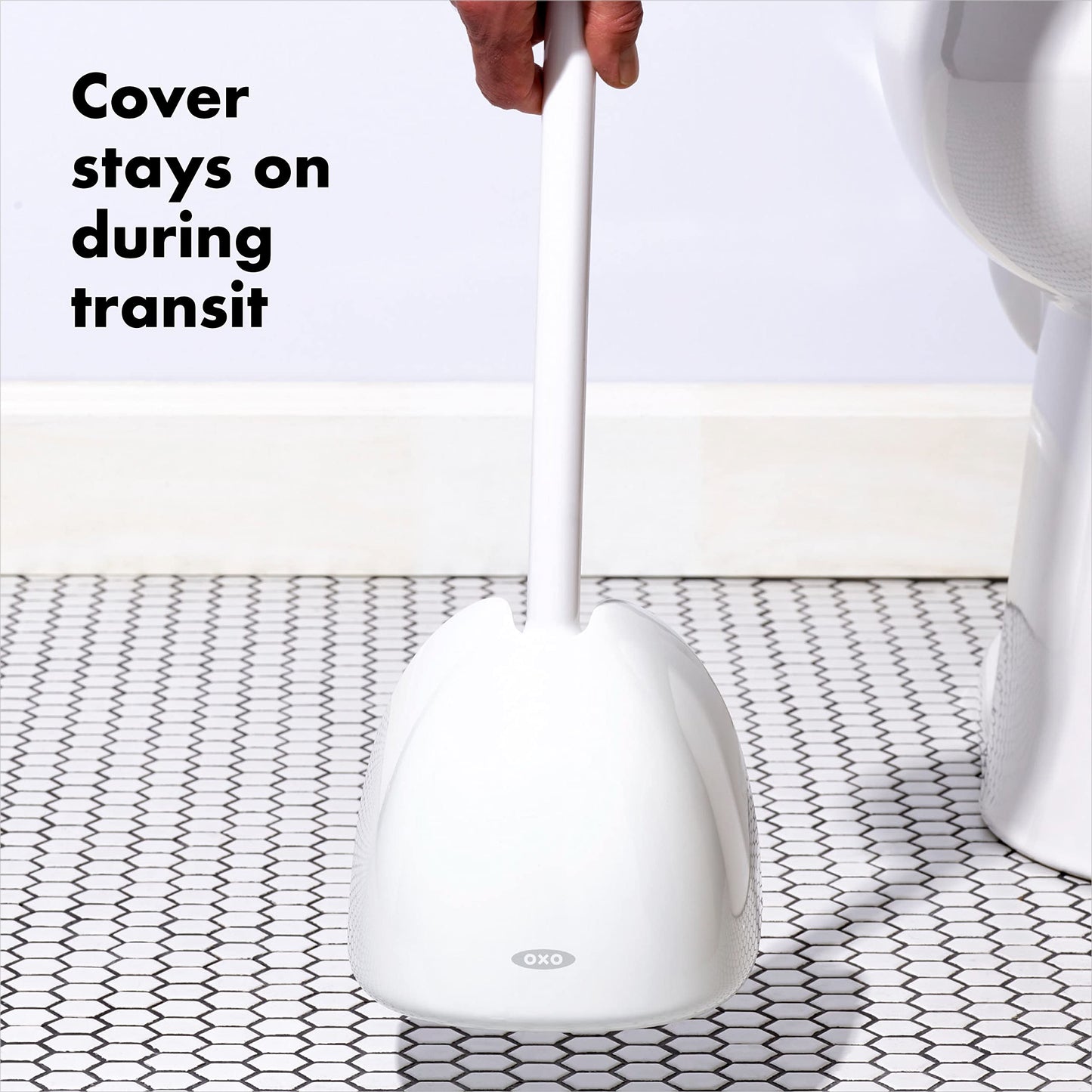 OXO Good Grips Toilet Plunger with Cover, White