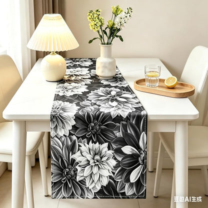 OYIMUA Grey Chenille Table Runner 13x72in - Waterproof, Heat-Resistant
