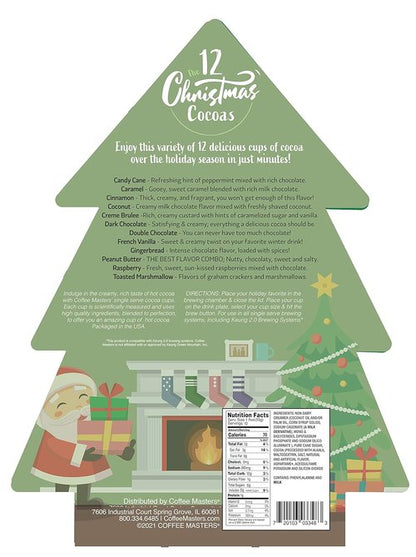 Christmas Cocoa Gift | 12 Single Serve Pods for Keurig K-Cup - Festive Hot Chocolate Advent Calendar