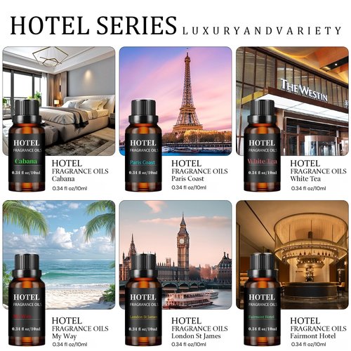 Hotel Collection Luxury Scent for Diffuser Oils Set Inspired by Iconic 5-Star Hotels- Aromatherapy Essential Oils for Diffuser & Home Scenting