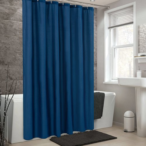 ALYVIA SPRING Long Fabric Shower Curtain Liner Waterproof - 72" x 78", Soft & Lightweight Long Shower Curtain with 3 Magnets, Machine Washable - 72x78, Navy