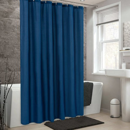 ALYVIA SPRING Long Fabric Shower Curtain Liner Waterproof - 72" x 74", Soft & Lightweight Longer Shower Curtain with 3 Magnets, Machine Washable - 72x74, Navy