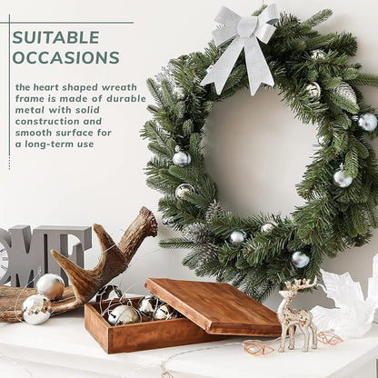 8 Inch Dark Green Metal Wreath Frame - DIY Craft Ring, Round Wire