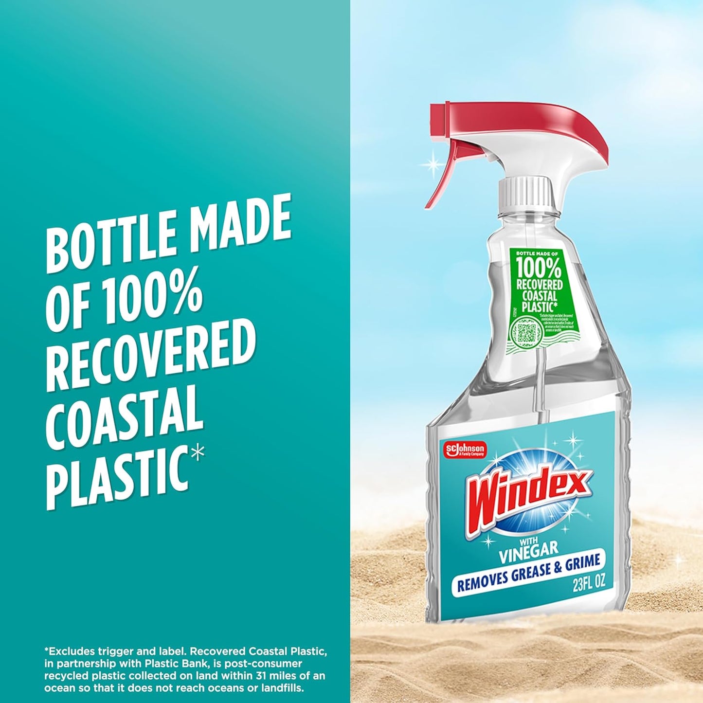 Windex Vinegar Glass Cleaner Spray - Prevents Leakage & Breakage | 23 Fl Oz
